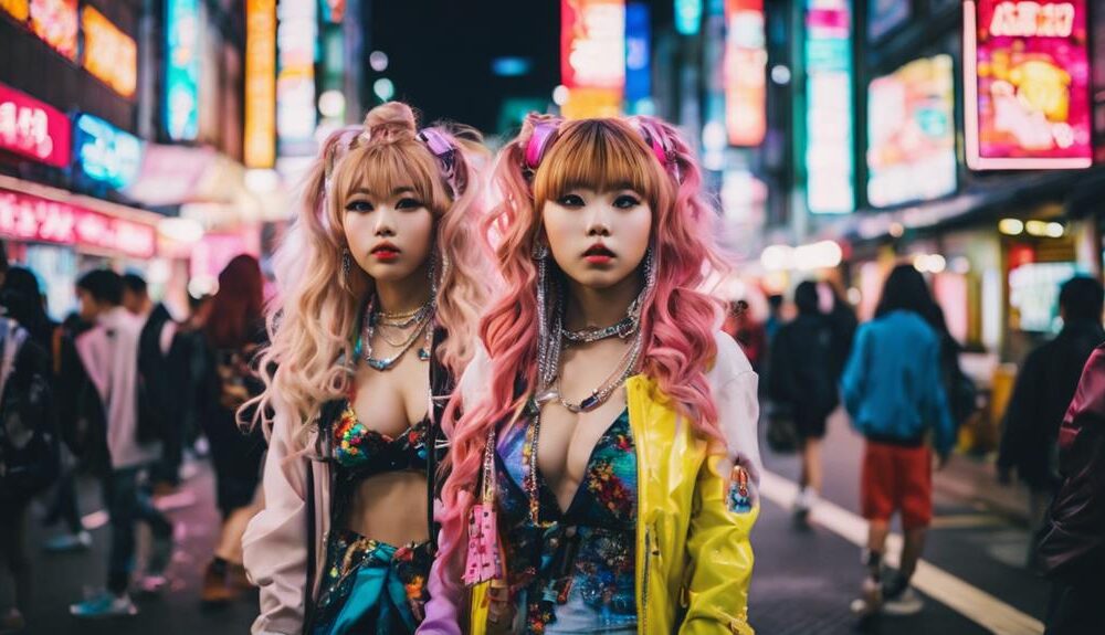 bold japanese gyaru fashion