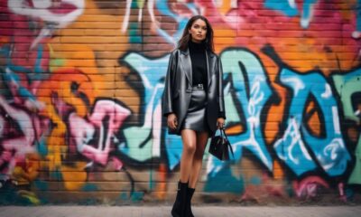 bold leather skirt styling