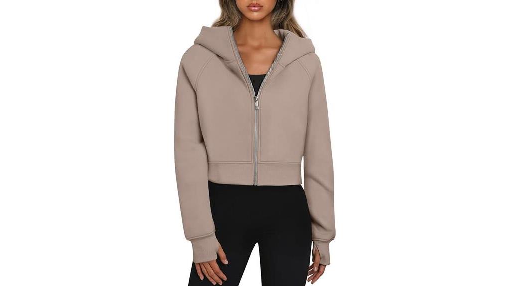 cropped zip up hoodie fashion