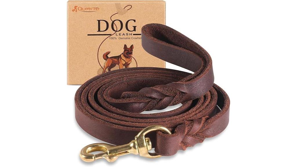 durable leather dog leash