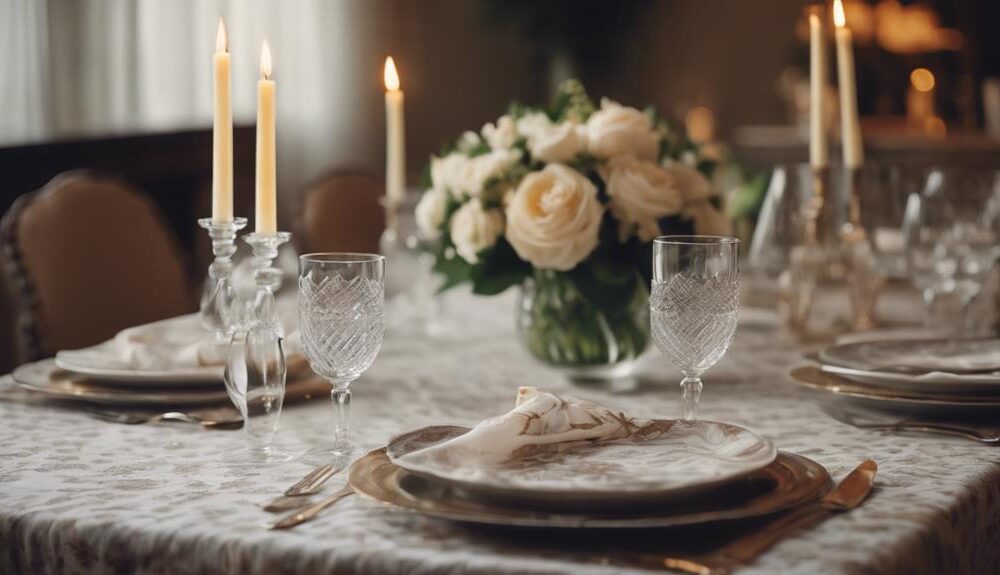 elegant dining table linen