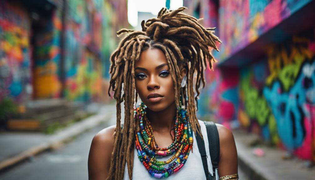 exaggerated decorative faux locs