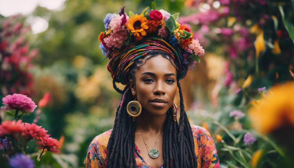 floral embellished faux locs