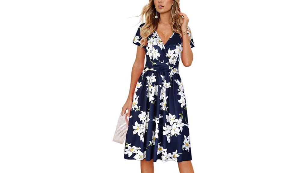 floral v neck dress with pockets