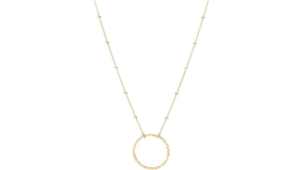 gold plated circle necklace