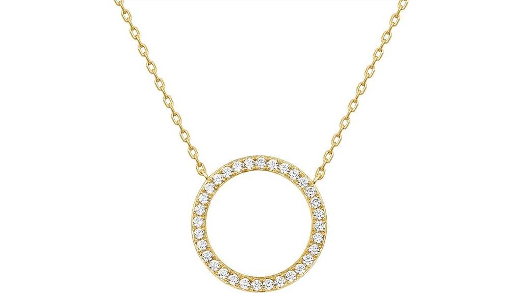 gold plated circle necklace