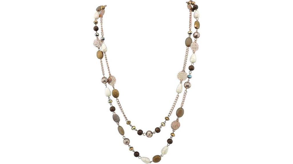 layered crystal beaded necklaces