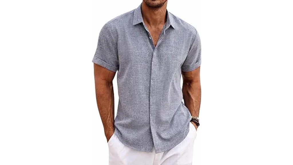 men s casual linen shirt