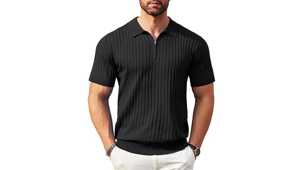 men s zipper polo shirts