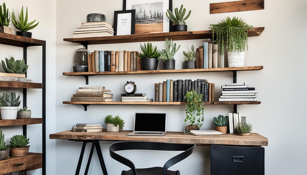 rustic modern design blend in a home office