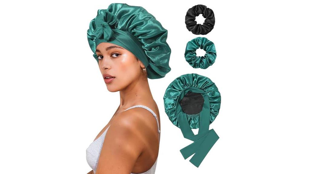 satin bonnet with scrunchies