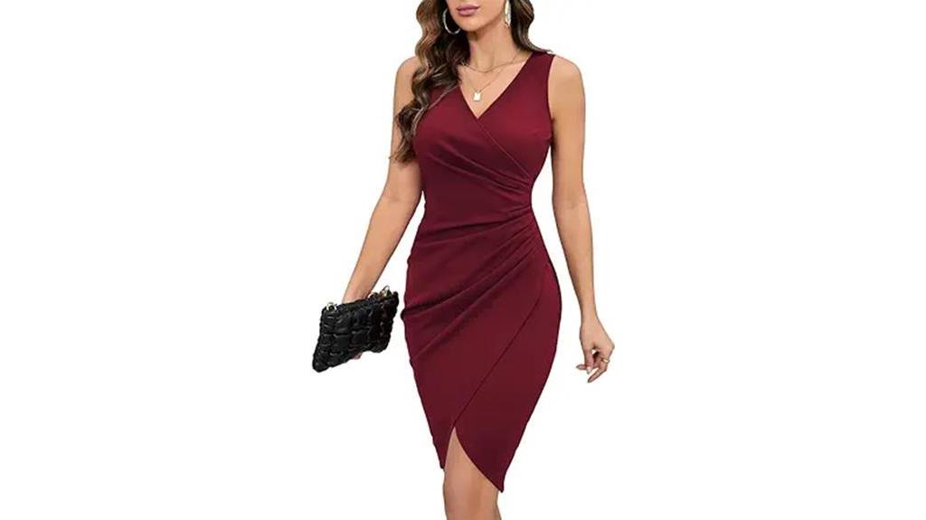 sexy v neck bodycon dress