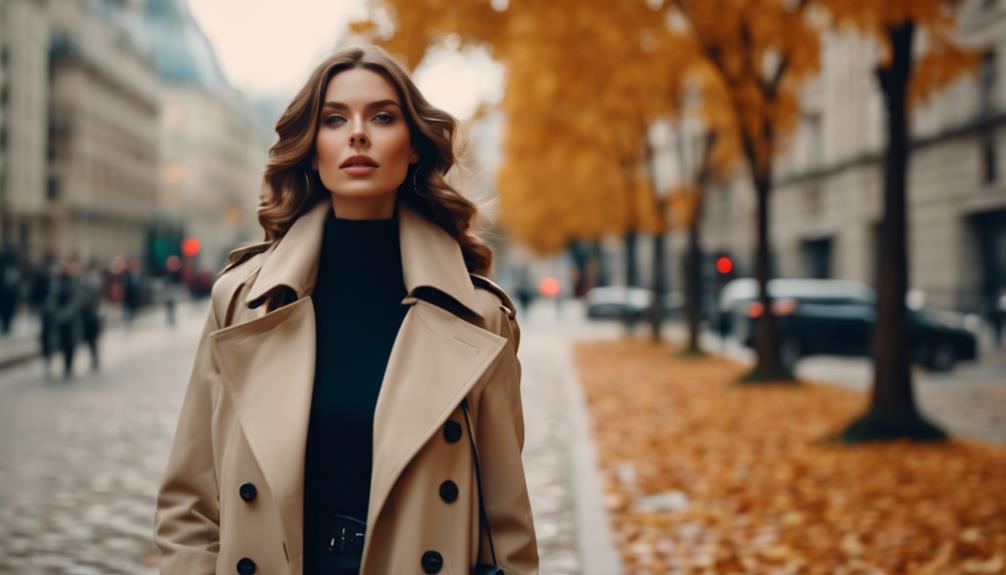 sophisticated trench coat styling