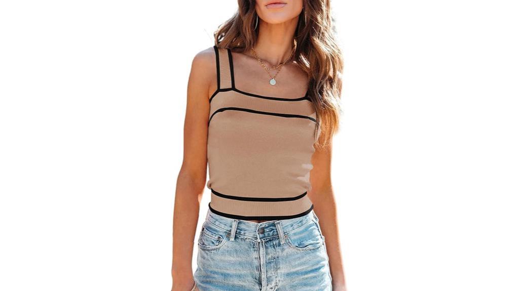 square neck knit crop