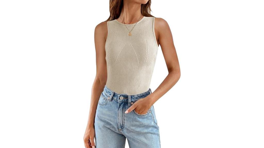 summer sleeveless ribbed tank