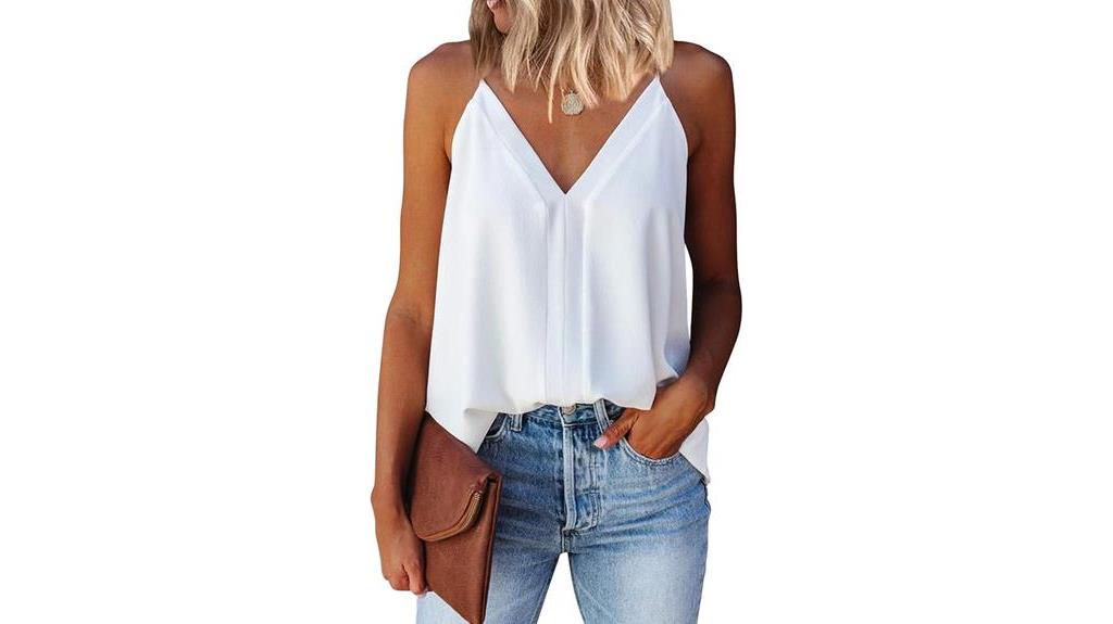 v neck strappy tank tops