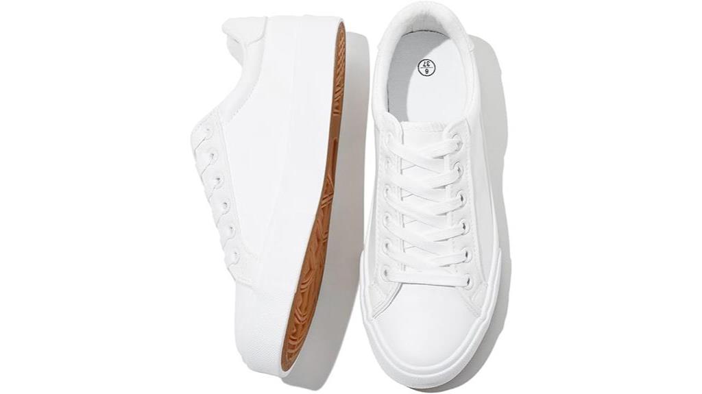 women s white pu sneakers