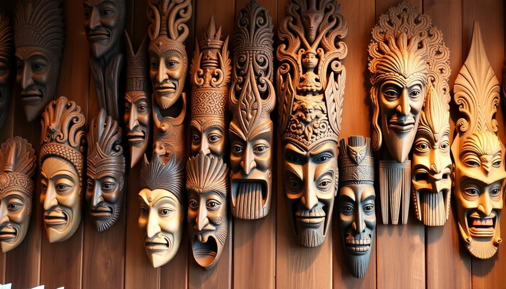 artistic wooden masks collection