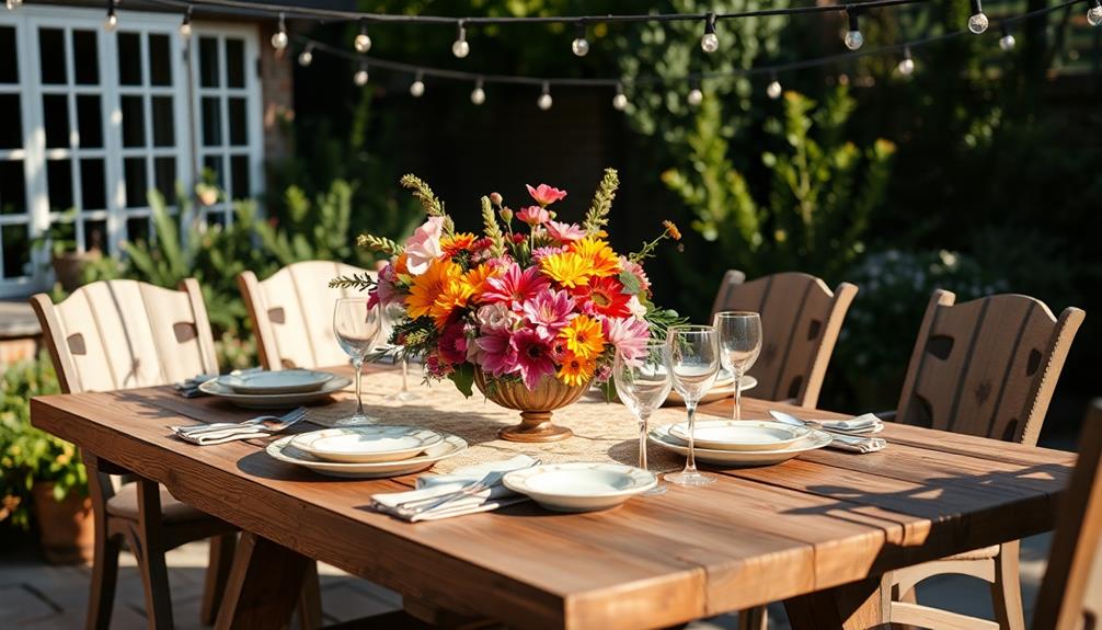 colorful dining arrangements