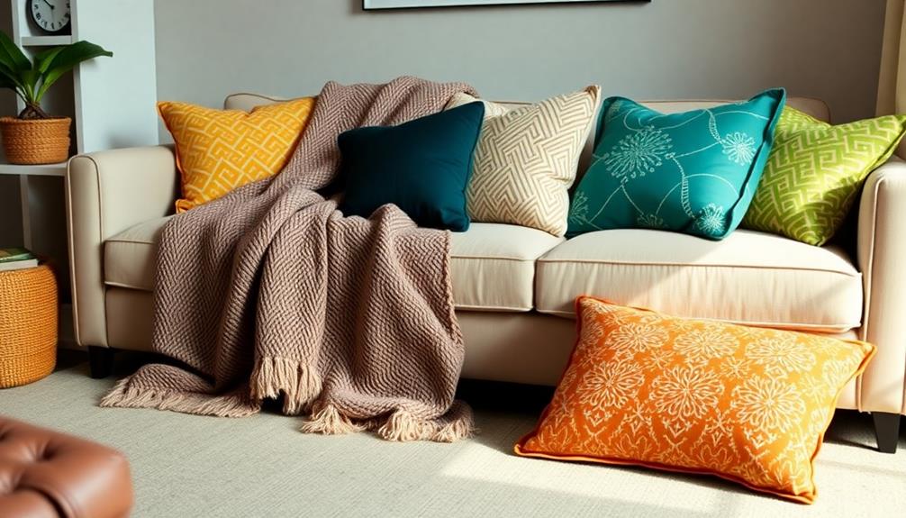 decorative pillows enhance space