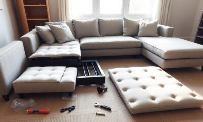 disassemble sectional sofa carefully