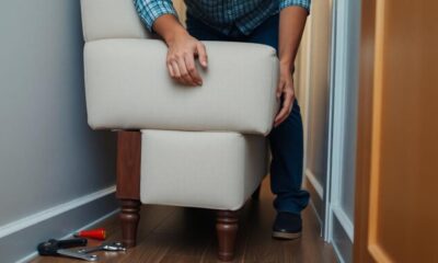 dismantle sofa for doorway