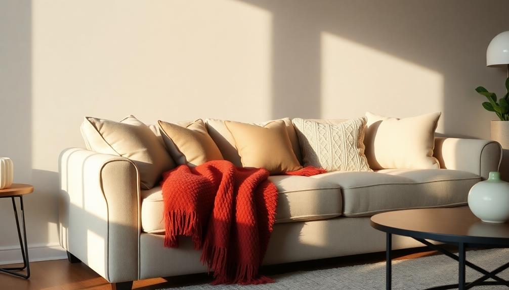 drape throw over sofa