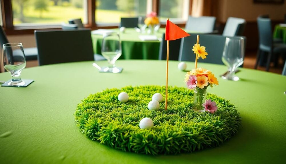 golf centerpiece table transformation