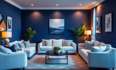 navy blue wall transformation