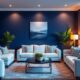 navy blue wall transformation