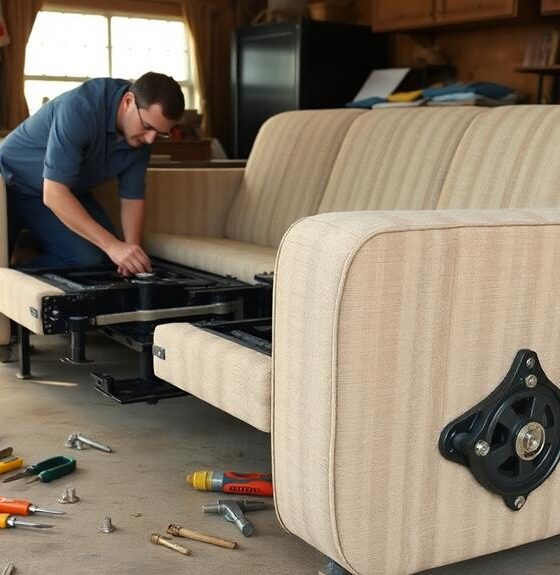 removing rv jackknife sofa