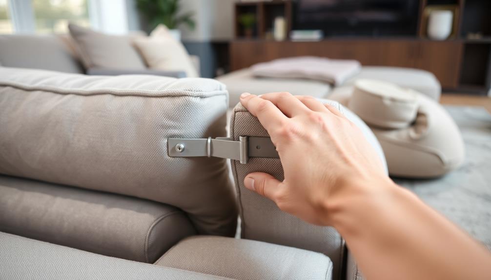 sectional sofa connector details