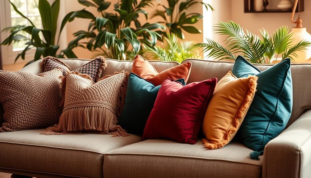 selecting sofa throw pillows