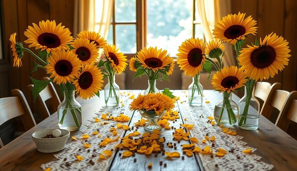 sunflower themed table transformation