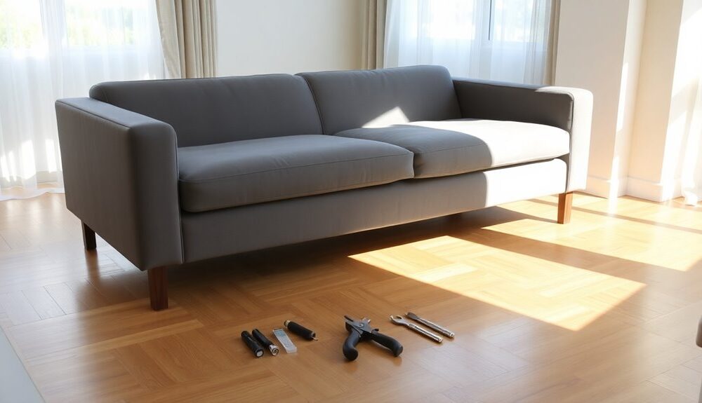 adding arms to sofa