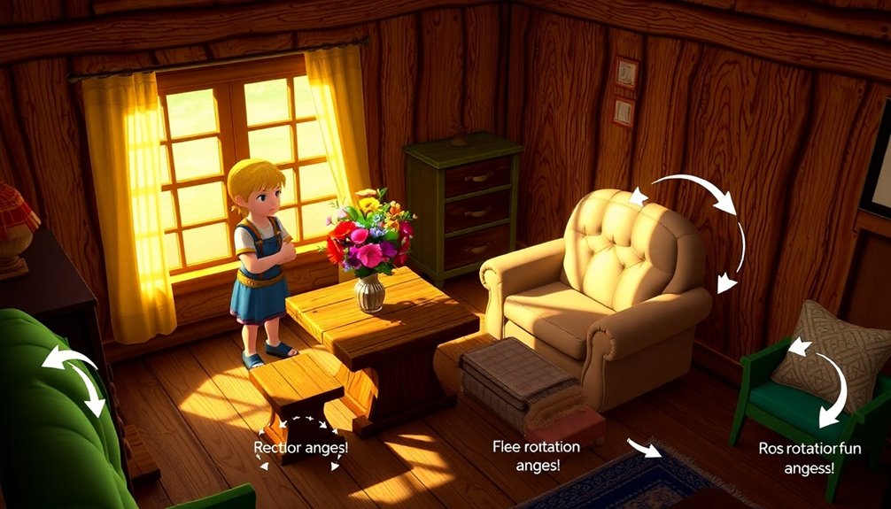 choosing furniture in game