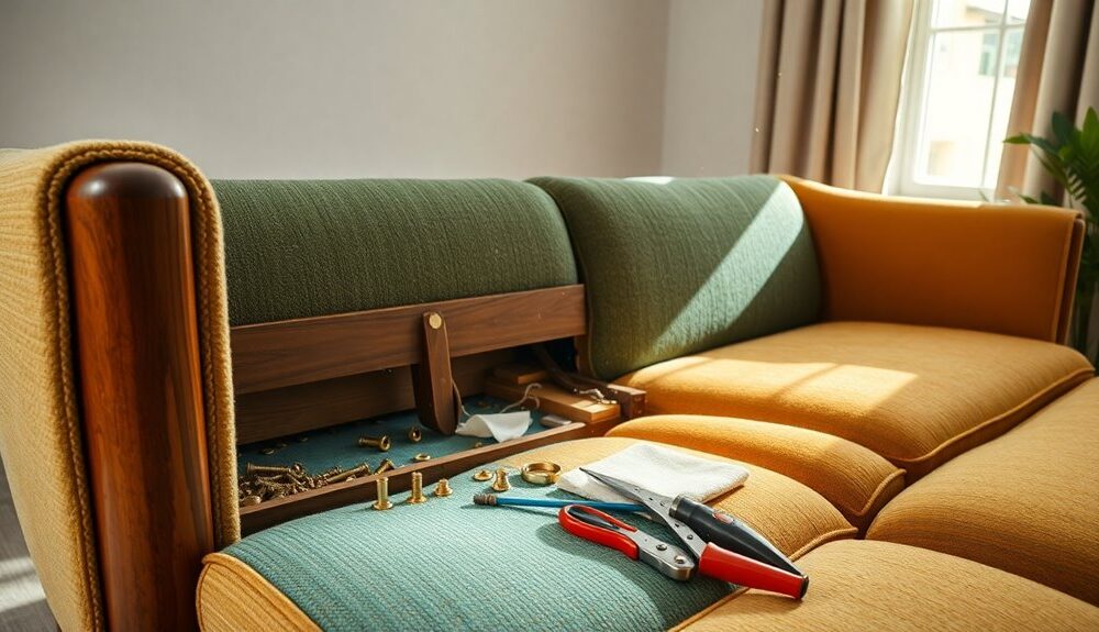 disassemble sofa step by step