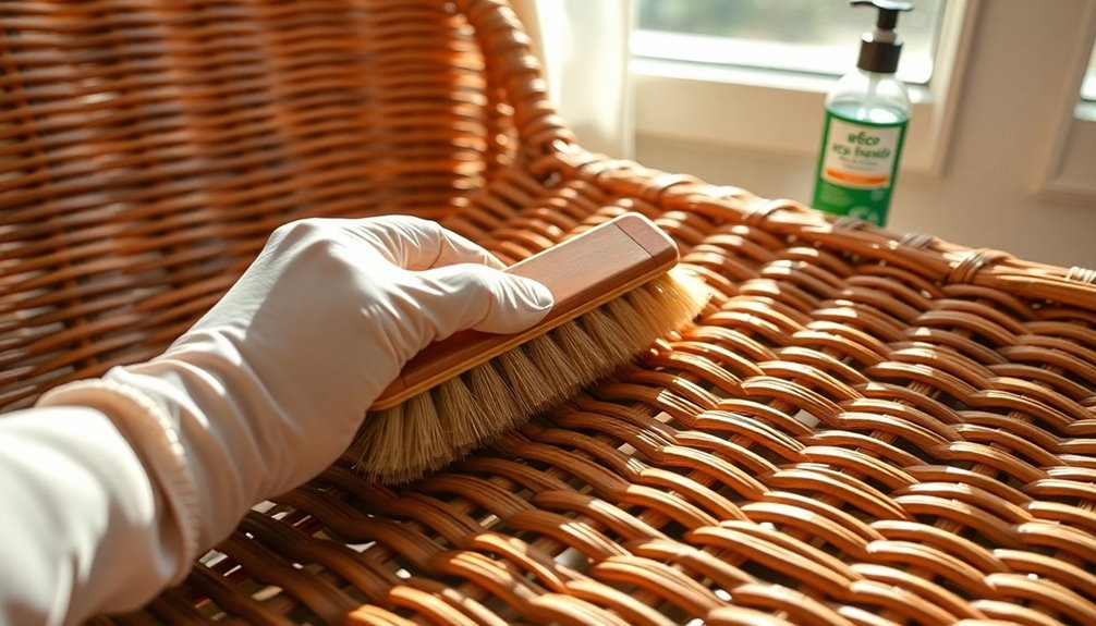 dusting and polishing furniture