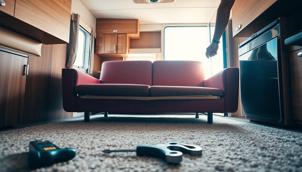 removing sofa from rv