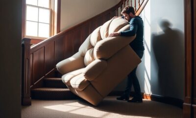 safely navigate furniture upstairs