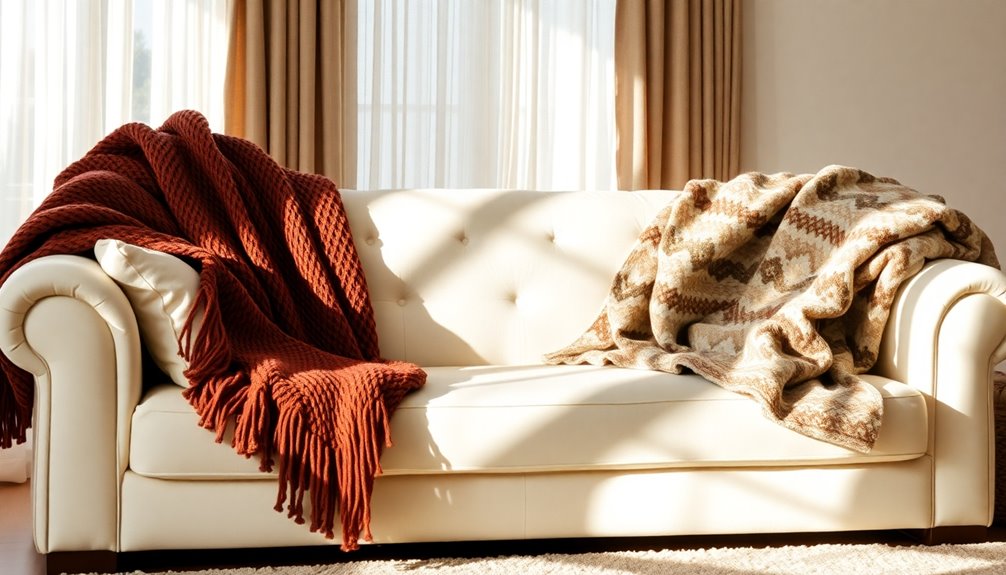 sofa styling with throws