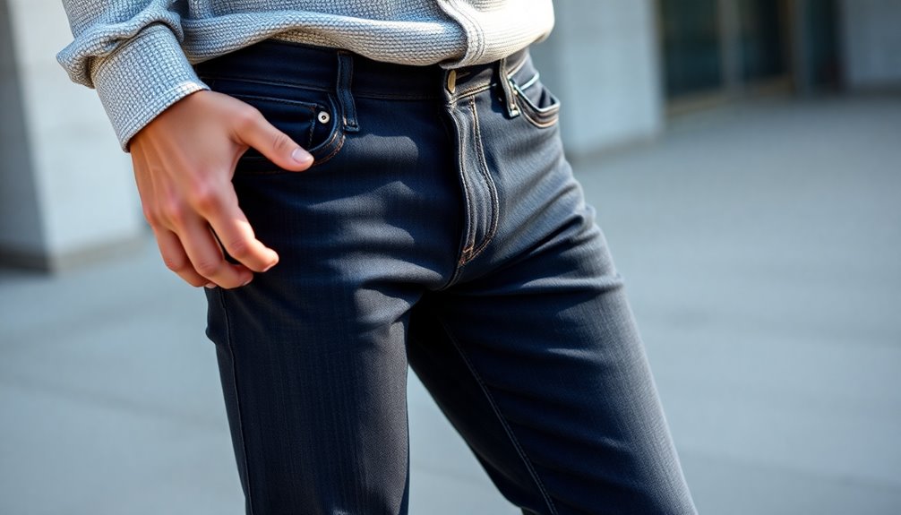 stylish tapered denim pants