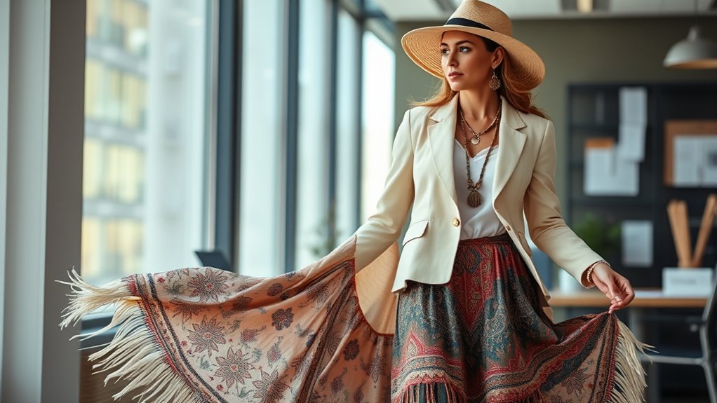 balance structured bohemian style