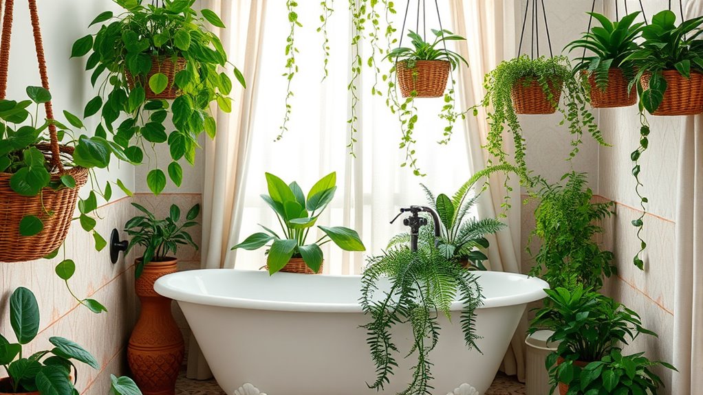 bathroom jungle humid plants