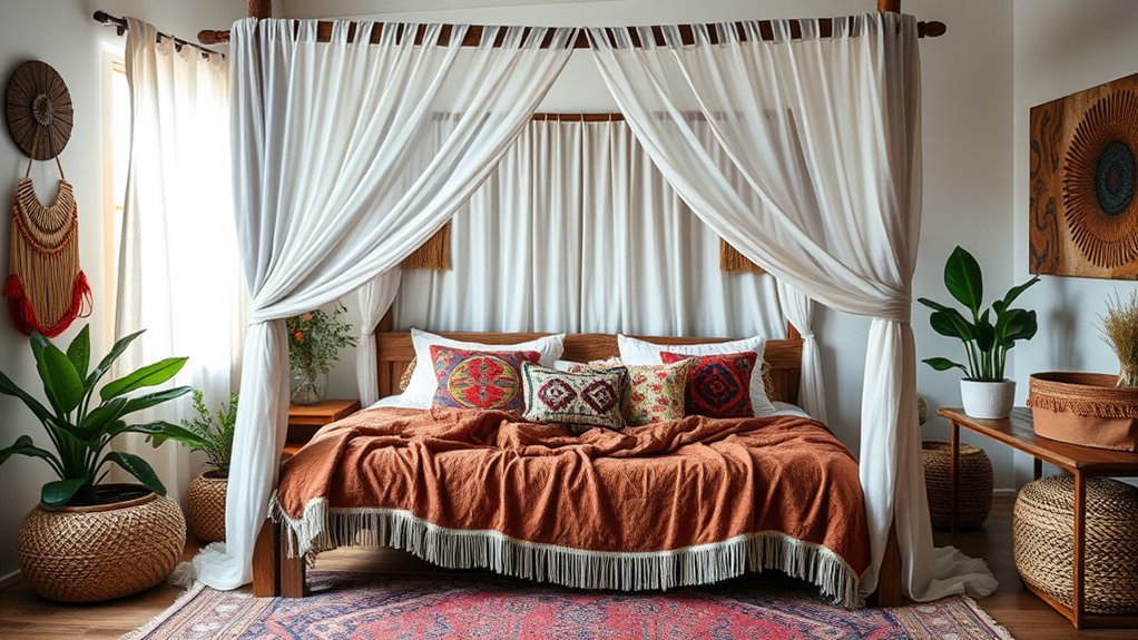 bohemian cozy layered decor