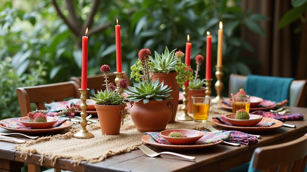 bohemian table styling ideas