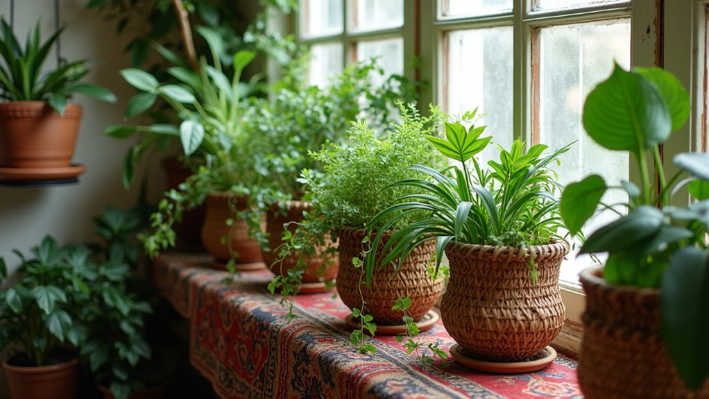 boho indoor plant decor