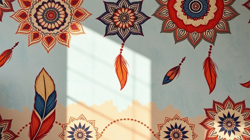 boho mural painting techniques