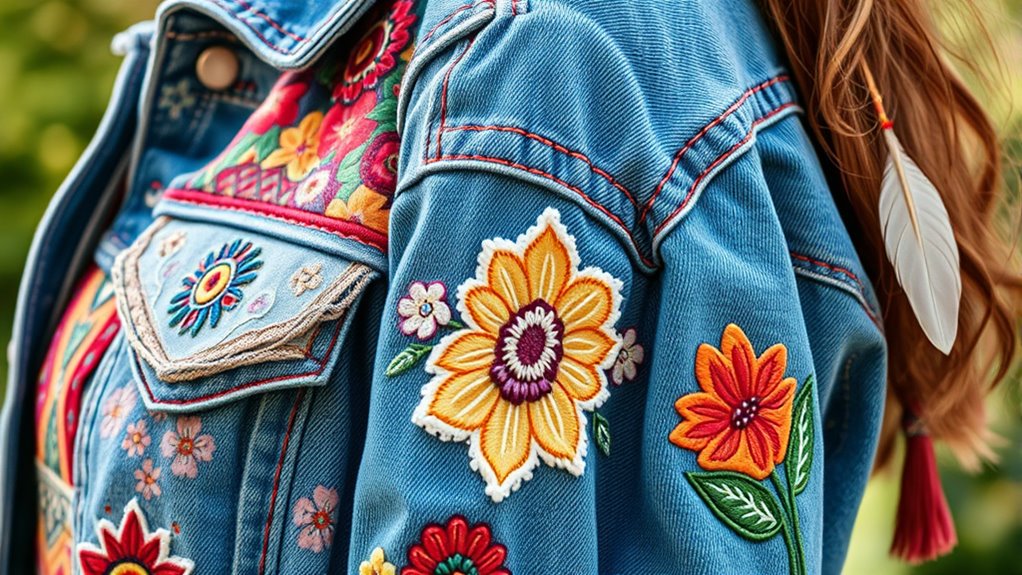 boho patchwork fabric accents