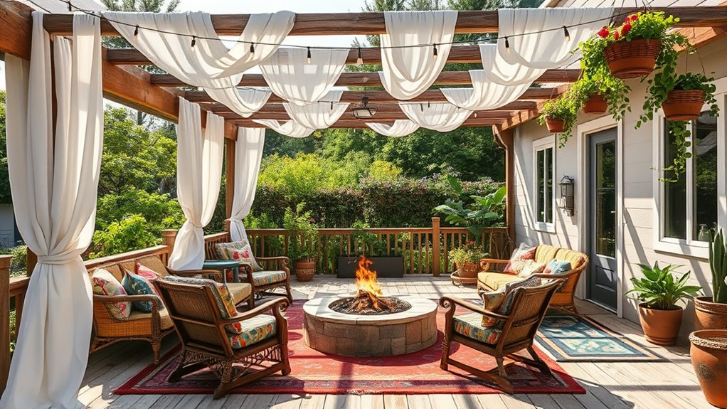 boho rustic outdoor pergola